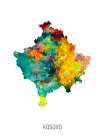 Kosovo Watercolor Map Art Print