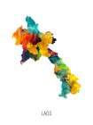 Laos Watercolor Map Art Print