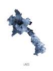 Laos Watercolor Map Art Print