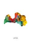 Latvia Watercolor Map Art Print