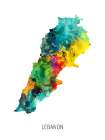 Lebanon Watercolor Map Art Print