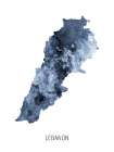Lebanon Watercolor Map Art Print