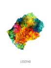 Lesotho Watercolor Map Art Print