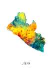 Liberia Watercolor Map Art Print