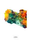 Libya Watercolor Map Art Print