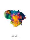 Lithuania Watercolor Map Art Print
