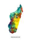 Madagascar Watercolor Map Art Print