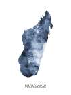 Madagascar Watercolor Map Art Print