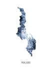 Malawi Watercolor Map Art Print