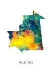 Mauritania Watercolor Map Art Print