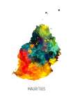 Mauritius Watercolor Map Art Print