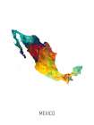 Mexico Watercolor Map Art Print