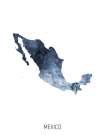 Mexico Watercolor Map Art Print
