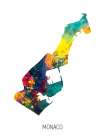 Monaco Watercolor Map Art Print