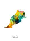 Morocco Watercolor Map Art Print