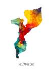 Mozambique Watercolor Map Art Print