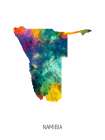 Namibia Watercolor Map Art Print