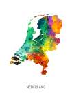 Nederland Watercolor Map Art Print