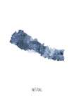 Nepal Watercolor Map Art Print