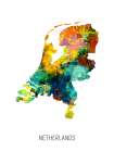 Netherlands Watercolor Map Art Print