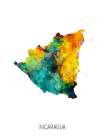 Nicaragua Watercolor Map Art Print
