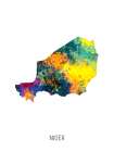 Niger Watercolor Map Art Print