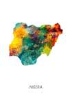 Nigeria Watercolor Map Art Print