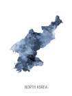 North Korea Watercolor Map Art Print