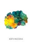 North Macedonia Watercolor Map Art Print