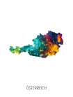 Osterreich Watercolor Map Art Print
