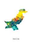 Pakistan Watercolor Map Art Print