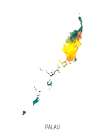 Palau Watercolor Map Art Print