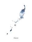 Palau Watercolor Map Art Print