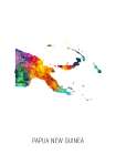 Papua New Guinea Watercolor Map Art Print