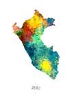 Peru Watercolor Map Art Print