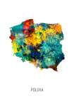 Polska Watercolor Map Art Print