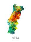 Portugal Watercolor Map Art Print