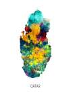 Qatar Watercolor Map Art Print