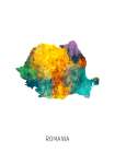 Romania Watercolor Map Art Print