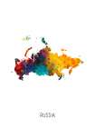 Russia Watercolor Map Art Print