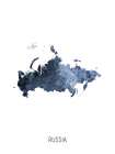Russia Watercolor Map Art Print