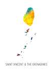 Saint Vincent a The Grenadines Watercolor Map Art Print