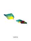 Samoa Watercolor Map Art Print