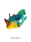 South Africa Watercolor Map Art Print