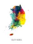 South Korea Watercolor Map Art Print