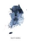 South Korea Watercolor Map Art Print