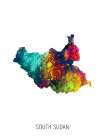 South Sudan Watercolor Map Art Print