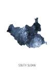 South Sudan Watercolor Map Art Print