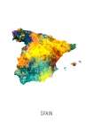 Spain Watercolor Map Art Print