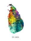 Sri Lanka Watercolor Map Art Print